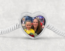 Load image into Gallery viewer, Heart Shaped Photo Charm (Tarnish Free Hypoallergenic Stainless Steel)