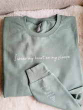 Load image into Gallery viewer, Handwriting ‘Wear My Heart On My Sleeve’ Sweatshirt