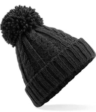 Load image into Gallery viewer, Adults Unisex Cable Knit Pom Pom Beanie
