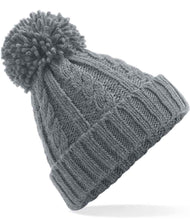 Load image into Gallery viewer, Adults Unisex Cable Knit Pom Pom Beanie