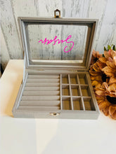 Load image into Gallery viewer, Luxury Grey Velvet Jewellery Box