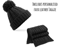 Load image into Gallery viewer, Adults Cable Knit Hat & Scarf Set