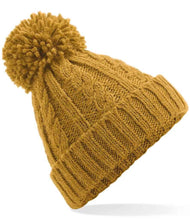 Load image into Gallery viewer, Adults Unisex Cable Knit Pom Pom Beanie