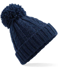 Load image into Gallery viewer, Adults Unisex Cable Knit Pom Pom Beanie