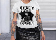 Load image into Gallery viewer, ‘Allergic To Colour & Mornings’ Adult Tee