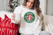 Load image into Gallery viewer, Merry &amp; Bright Coffee Shop Logo Sweatshirt
