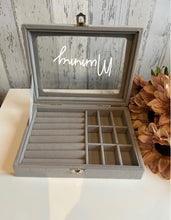 Load image into Gallery viewer, Luxury Grey Velvet Jewellery Box
