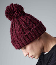 Load image into Gallery viewer, Adults Unisex Cable Knit Pom Pom Beanie
