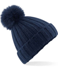 Load image into Gallery viewer, Adults Unisex One Colour Faux Pom Pom Hat
