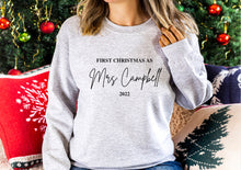 Load image into Gallery viewer, First Christmas As Mrs Sweatshirt
