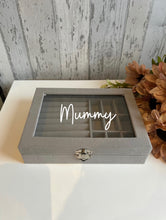 Load image into Gallery viewer, Luxury Grey Velvet Jewellery Box
