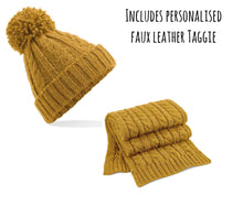 Load image into Gallery viewer, Adults Cable Knit Hat &amp; Scarf Set
