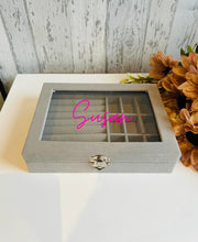 Load image into Gallery viewer, Luxury Grey Velvet Jewellery Box
