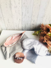 Load image into Gallery viewer, Make Up Bag, Eye Mask &amp; Rose Gold Mirror Set
